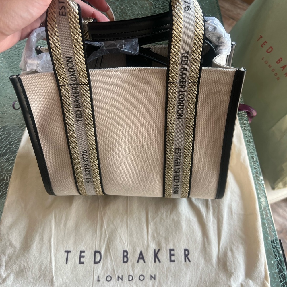 Ted Baker Black and Cream Tote Bag